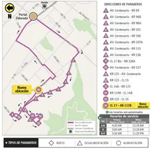 Ajuste  ruta alimentadora 16-7 La Estancia, punto de parada  16