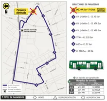 Ruta alimentadora 12-1 Fátima se elimina un paradero ubicado DG 39 A  Sur - TV 38 A