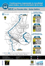  Modifica su recorrido en el sector de Ciudad Kennedy la ruta urbana 953