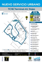 Ruta urbana Terminal - Av. Rojas , este servicio conecta  a Transmilenio con el Terminal.