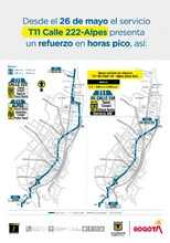 RUTA T11 Calle 222-Alpes tendrá modificaciones