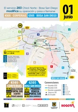 Rutas alternas que completaan el recorrido desde Galerias y hasta la zona de Chicó norte.